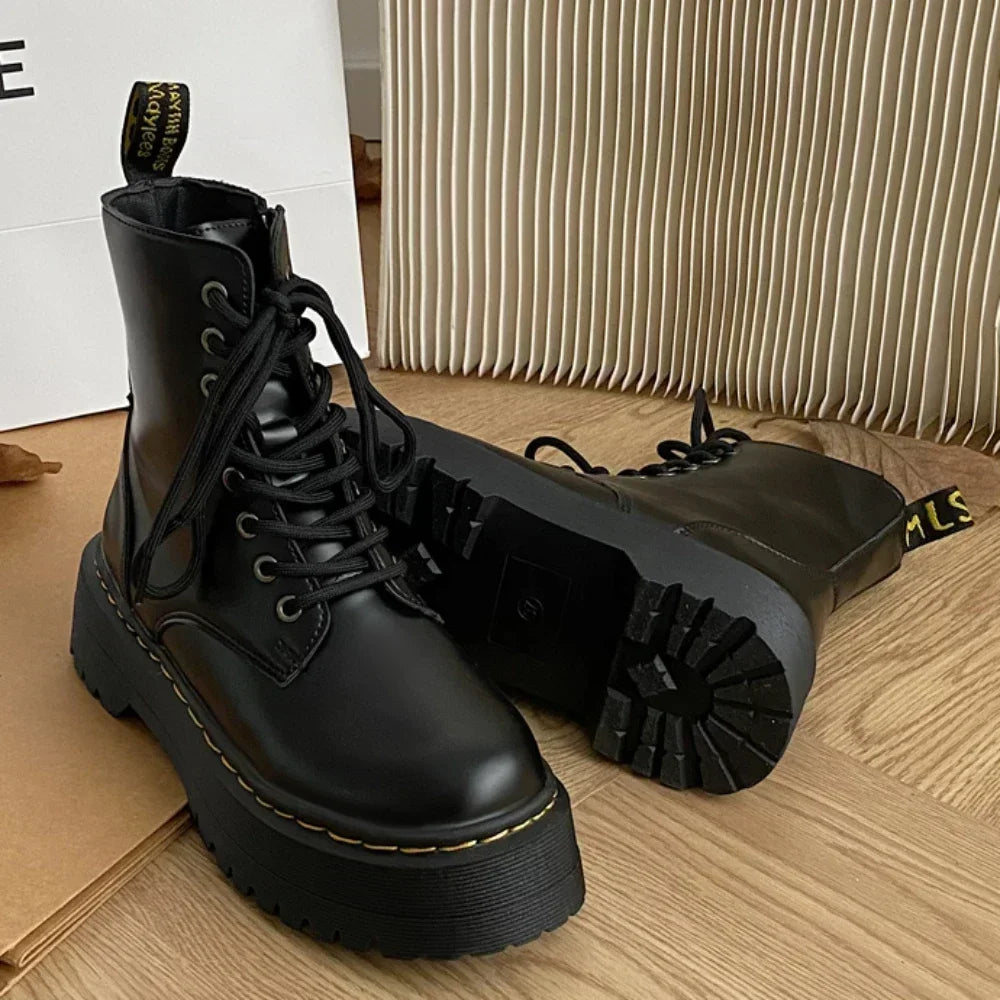 Women's Leather Motorcycle Boots | Platform Boots for Women